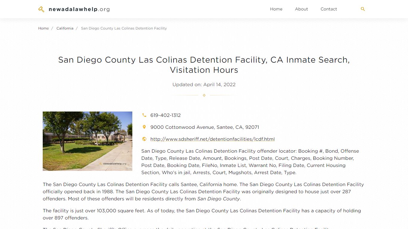 San Diego County Las Colinas Detention Facility, CA Inmate ...